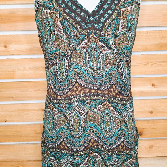 Charter Club Lined Maxi Dress Multicolor Size 14 Sleeveless Great Condition - Picture 4 of 11